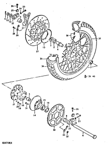GSX750 Rear wheel complete assy