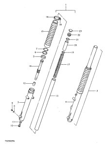 TS250 Вилка передней оси