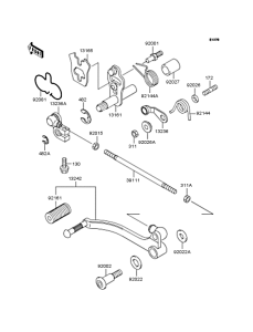 KLE500 Механизм переключения передач