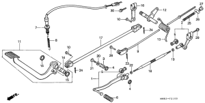 VT1100C Brake pedal / change pedal