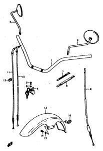 GS400 Handlebar-front fender