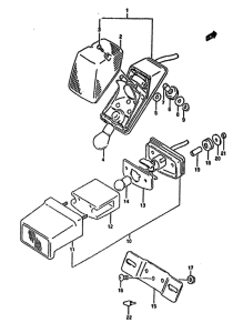 DR650 Задний фонарь