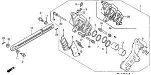 VFR750F Задний суппорт