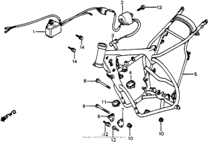 CR125R Frame + ignition coil 82