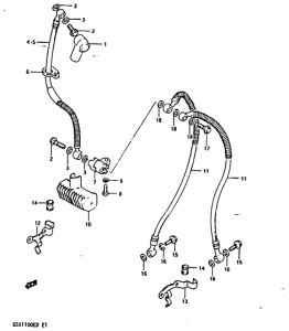 GSX1100 Передние тормозные трубки