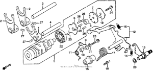 GL500I Shift drum + shift fork