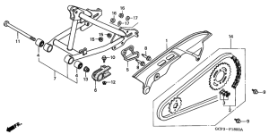 XR70R Swingarm / chain case