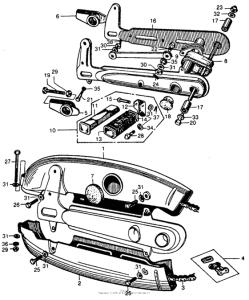CA77 Swingarm + chain case