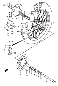 RM250 Rear wheel complete assy