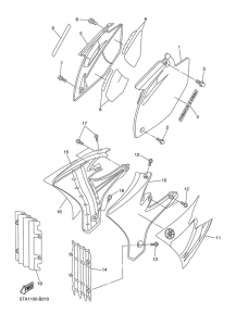 YZ250F Боковые обтекатели