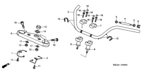 VTX1300S Handle pipe / top bridge