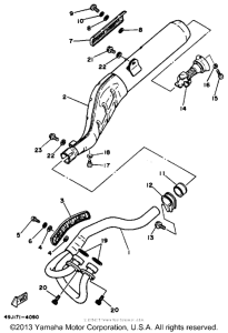 XT350AC (CA ED.) Выхлопная система