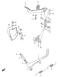 VS800 Prop stand - rear brake