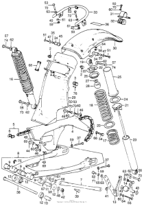 XL350 Shock absorber + swingarm