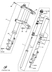 TZ250 Передняя вилка