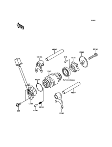 BR125 Валы и вилки переключения передач