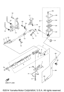 XVS1300CTF Задний торм цилиндр