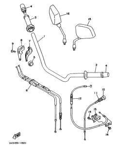 TDM850 Steering handle. cable