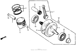 CB125S Коленчатый вал и поршни