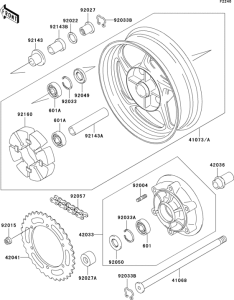 ZR1100 Заднее колесо и цепь