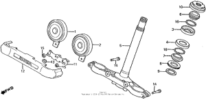 VT750C Steering stem + horn