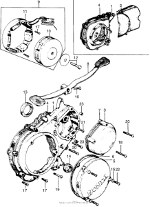 CT90 Left crankcase cover + alternator