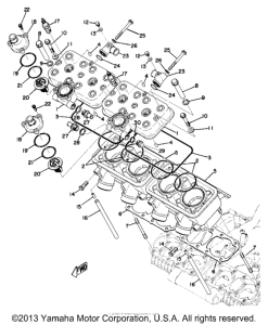 TZ750D Cylinder head - cylinder