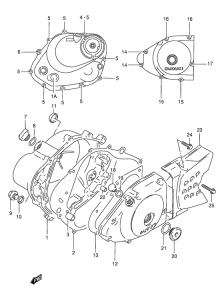 DR125 Crankcase cover ass`y  (v