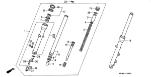 XBR500 Вилка передней оси