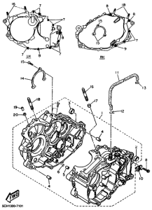 TT600R Картер двигателя