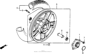 VT500C Переднее колесо