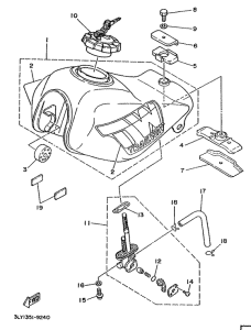TW200E Топливный бак