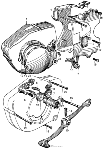 CA95 Clutch adjuster + left crankcase cover