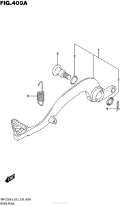 RM-Z250 Педаль тормоза