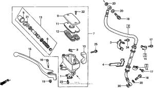 VT750C Передний главный тормозной цилиндр