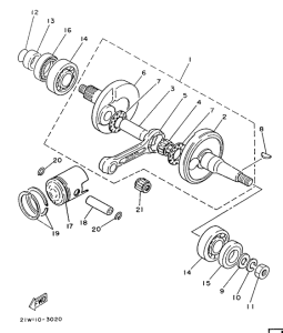 PW80 Коленчатый вал и поршни
