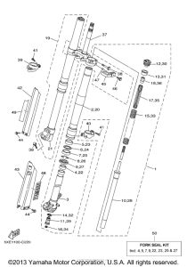 YZ125S1 Передняя вилка