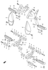 GSX600 Подножки