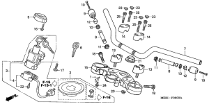 CBF600 (Naked, ABS) Handle pipe / top bridge