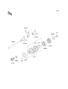 BR125 Валы и вилки переключения передач