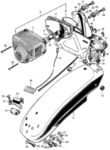 SL350 Taillight + rear fender