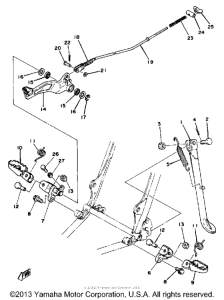 YZ400F Stand-footrest-brake pedal