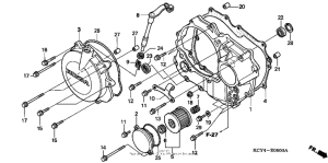 XR400R Крышка картера правая
