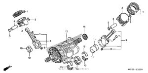ST1300P (ABS) Коленчатый вал и поршни