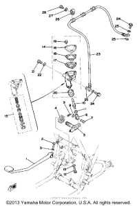 XS400D Brake pedal - master cylinder