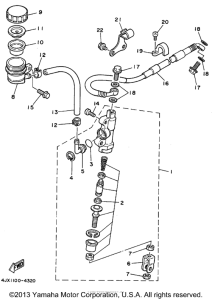 YZ125G1 Задний торм цилиндр
