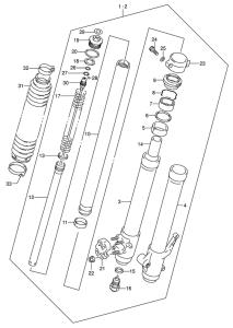 DR-Z250 Передняя вилка