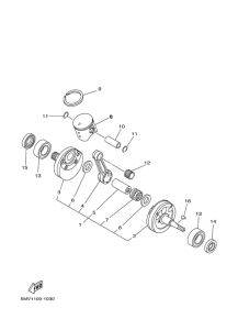 YZ125 Коленчатый вал и поршни