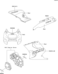 ZX1100 Decals(zx1100-d2)(red)