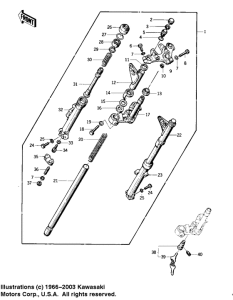 KZ400 Вилка передней оси